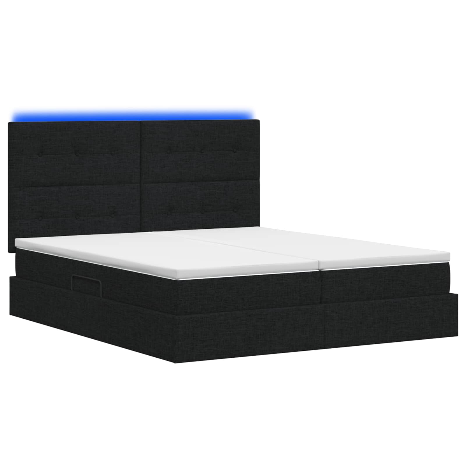 LED Opslagbed met Matras Zwart 200 x 200 cm Stof
