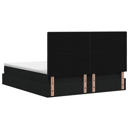 LED Opslagbed met Matras Zwart 200 x 200 cm Stof