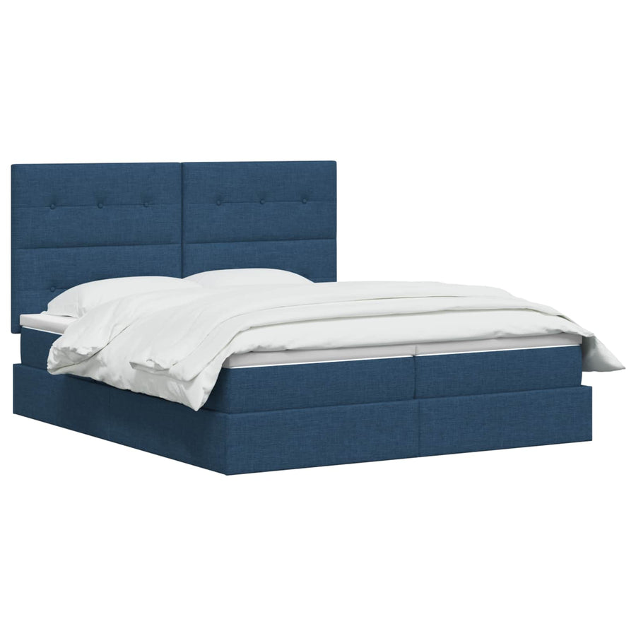 LED Opslagbed met Matras Blauw 200 x 200 cm Stof
