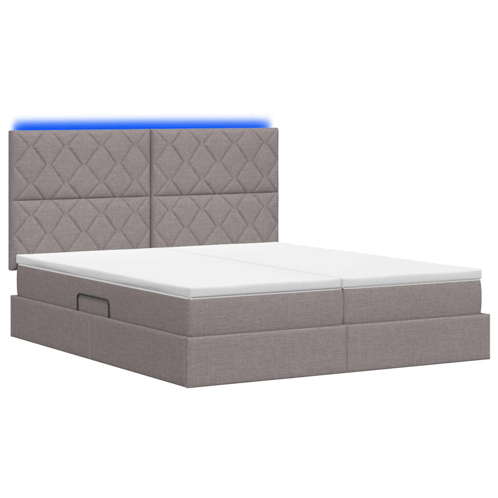 LED Opslagbed met Matras Taupe 180 x 200 cm Stof