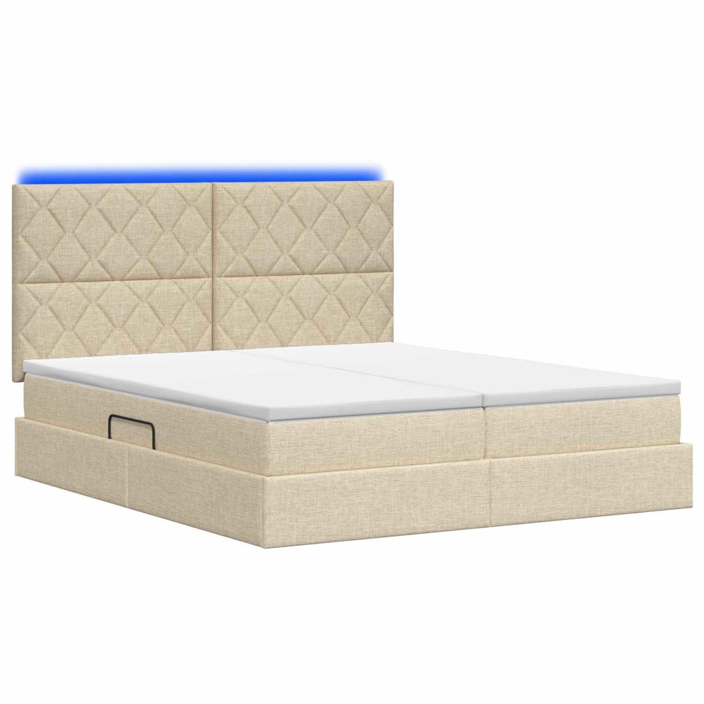 LED Opslagbed met Matras Crèmekleurig 180 x 200 cm Stof