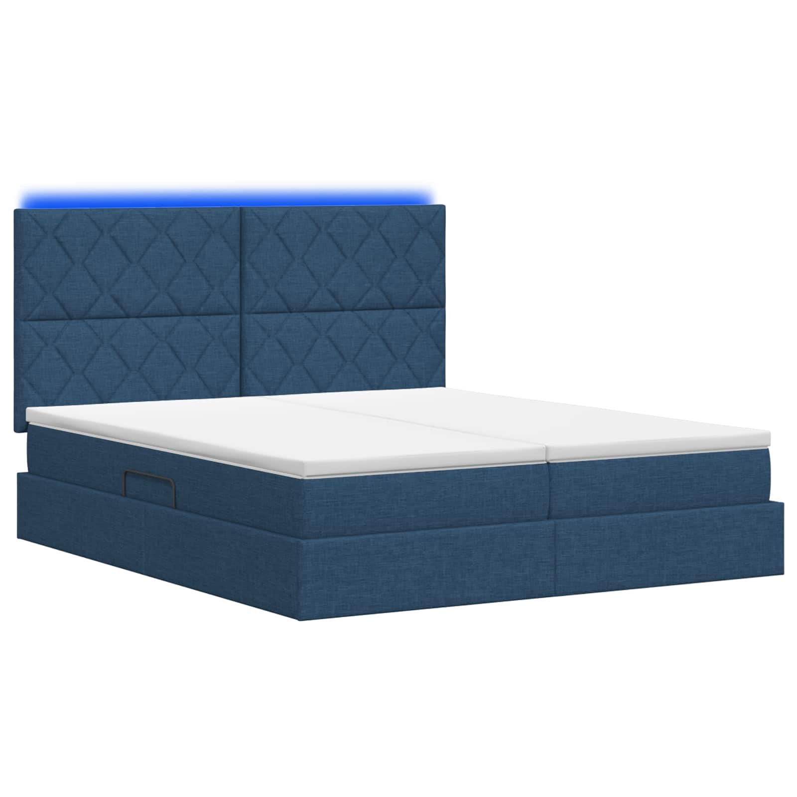 LED Opslagbed met Matras Blauw 180 x 200 cm Stof