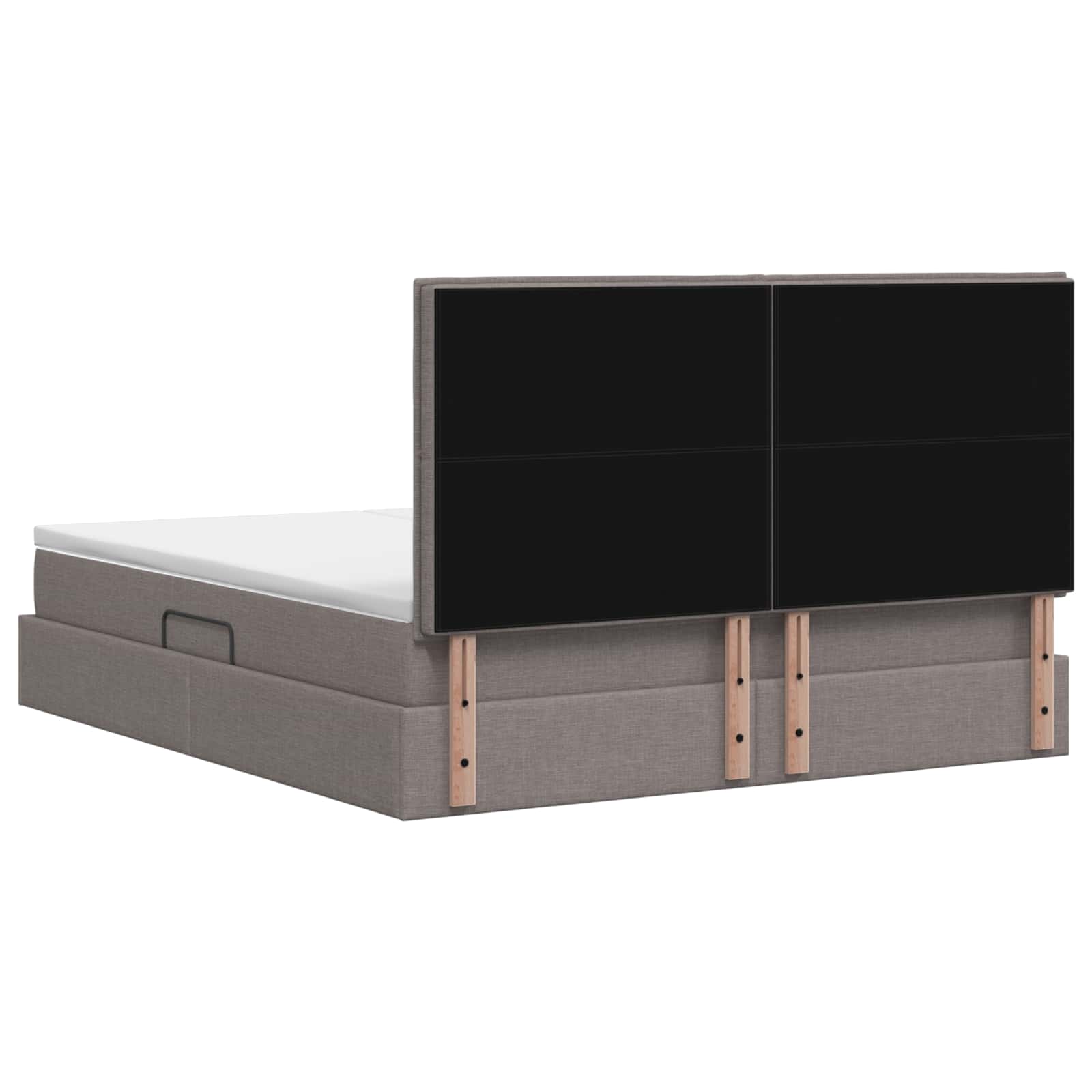 LED Opslagbed met Matras Taupe 200 x 200 cm Stof