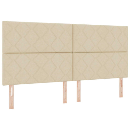 LED Opslagbed met Matras Crèmekleurig 200 x 200 cm Stof