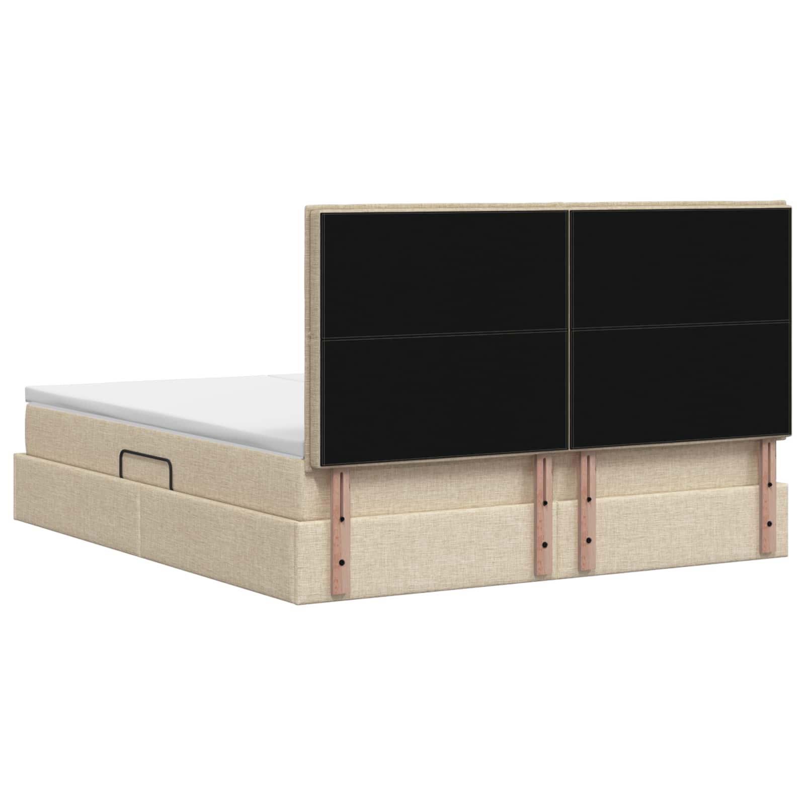 LED Opslagbed met Matras Crèmekleurig 200 x 200 cm Stof