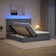 Opslagbed 180x200 cm donkergrijs met matras