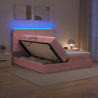 Led opslagbed 180x200 cm roze fluweel