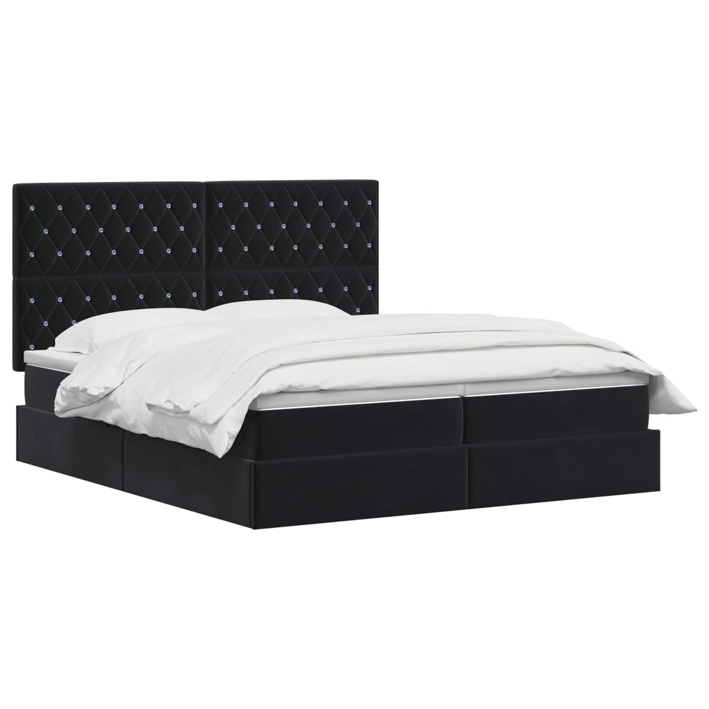 LED Opslagbed met Matras Zwart 200 x 200 cm Fluweel