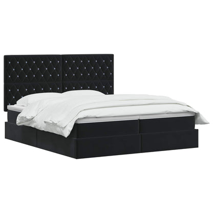 LED Opslagbed met Matras Zwart 200 x 200 cm Fluweel