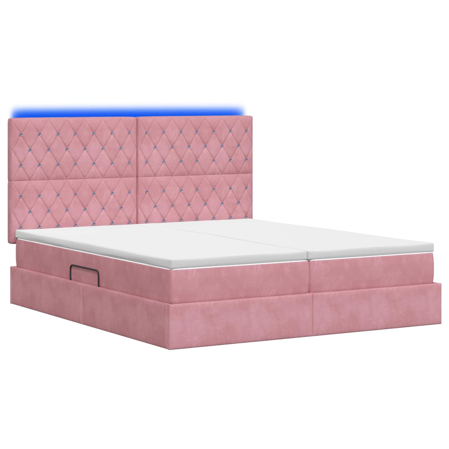 LED Opslagbed met Matras Roze 200 x 200 cm Fluweel
