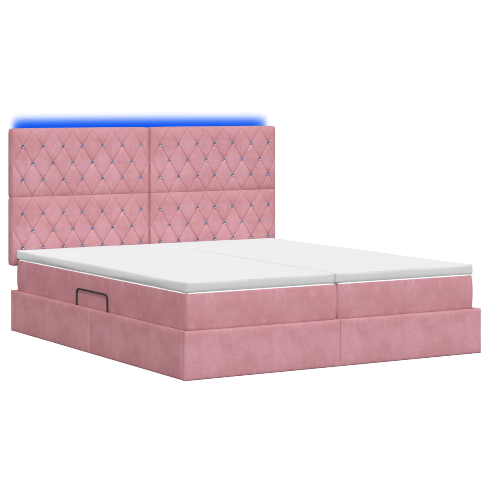 LED Opslagbed met Matras Roze 200 x 200 cm Fluweel