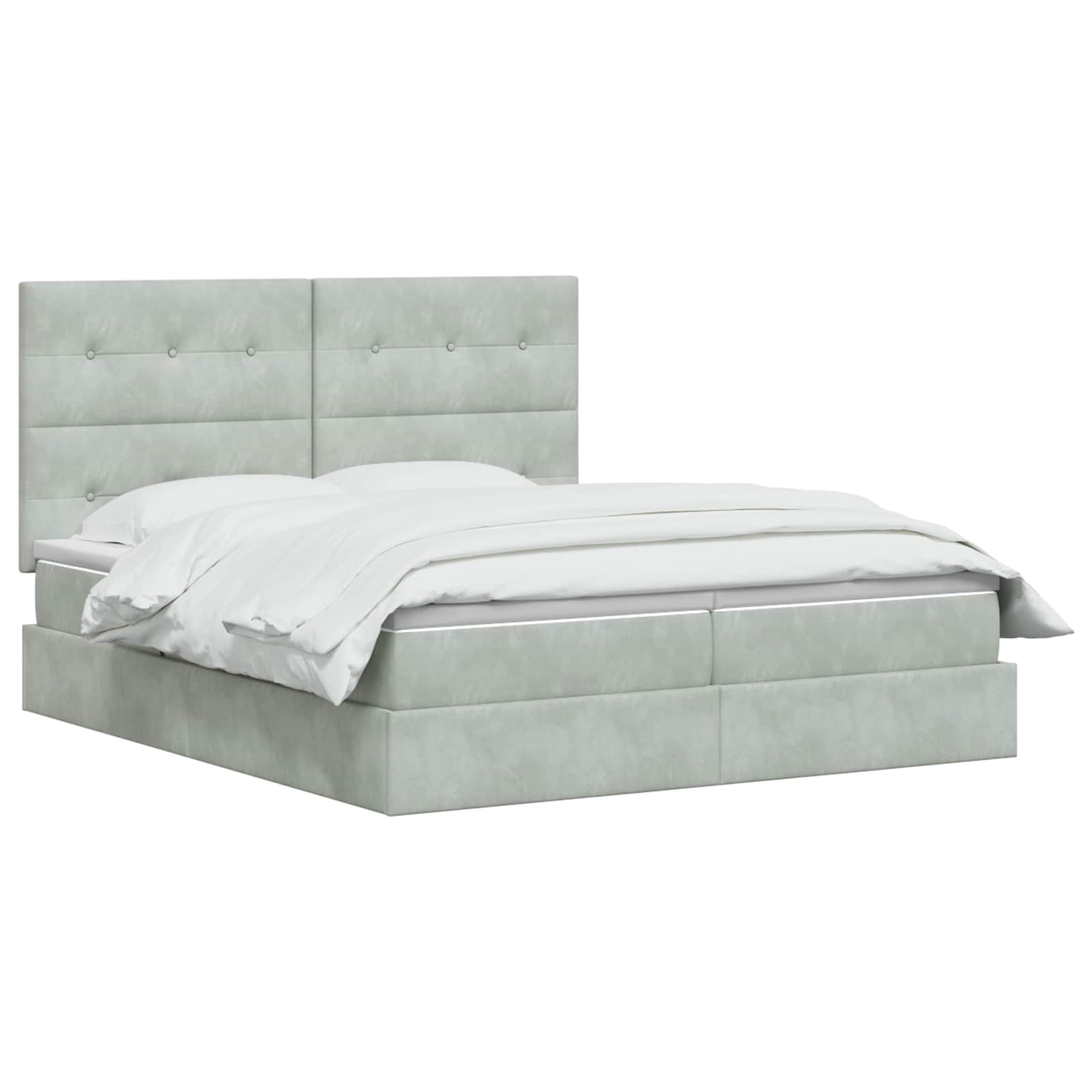 LED Opslagbed met Matras Lichtgrijs 180 x 200 cm Fluweel