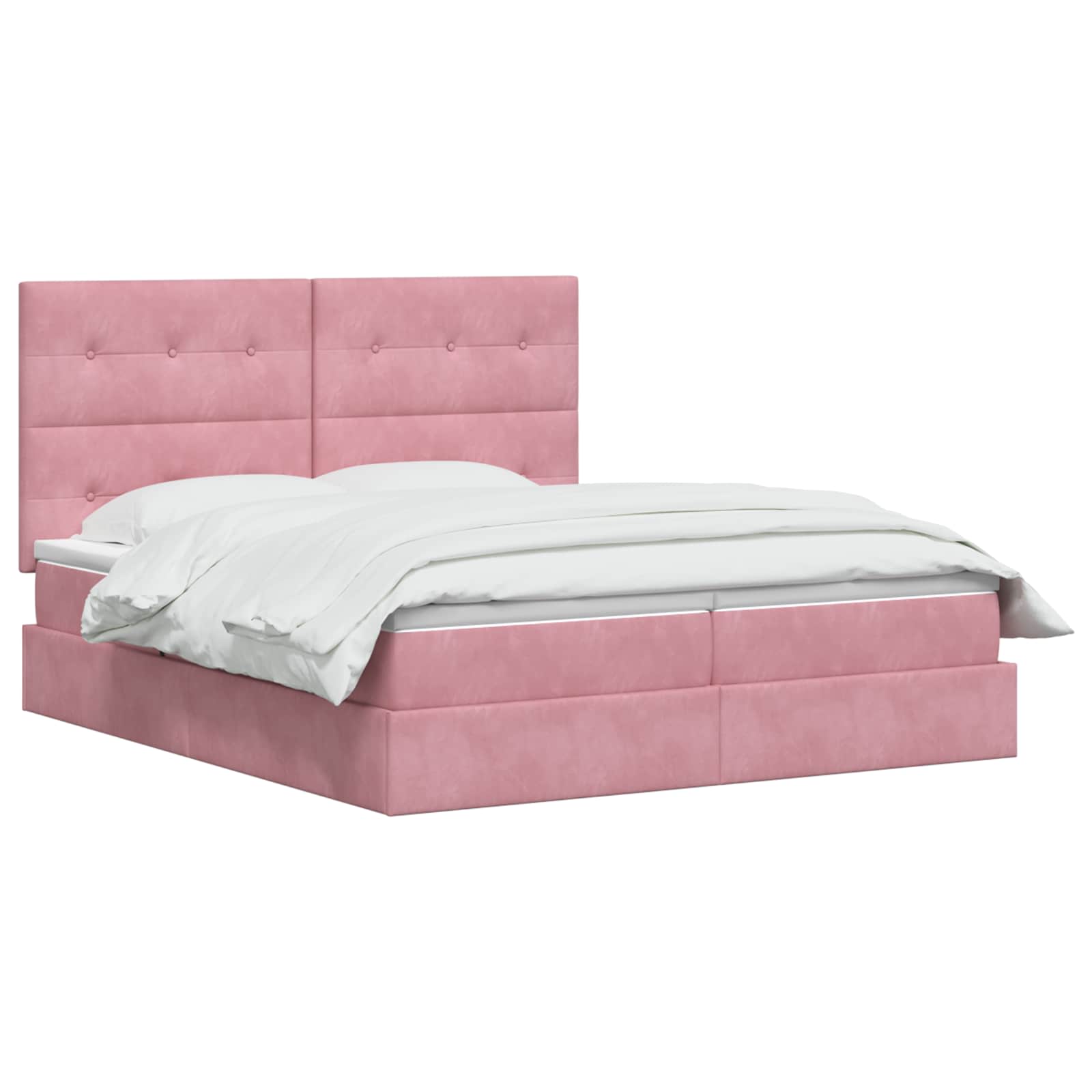 LED Opslagbed met Matras Roze 180 x 200 cm Fluweel