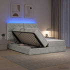Opslagbed 180x200 cm lichtgrijs fluweel met LED