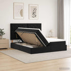Bed met opbergruimte 200x200 cm zwart fluweel