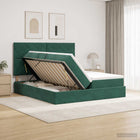 Opbergbed met hoofdeinde 200x200 cm donkergroen fluweel