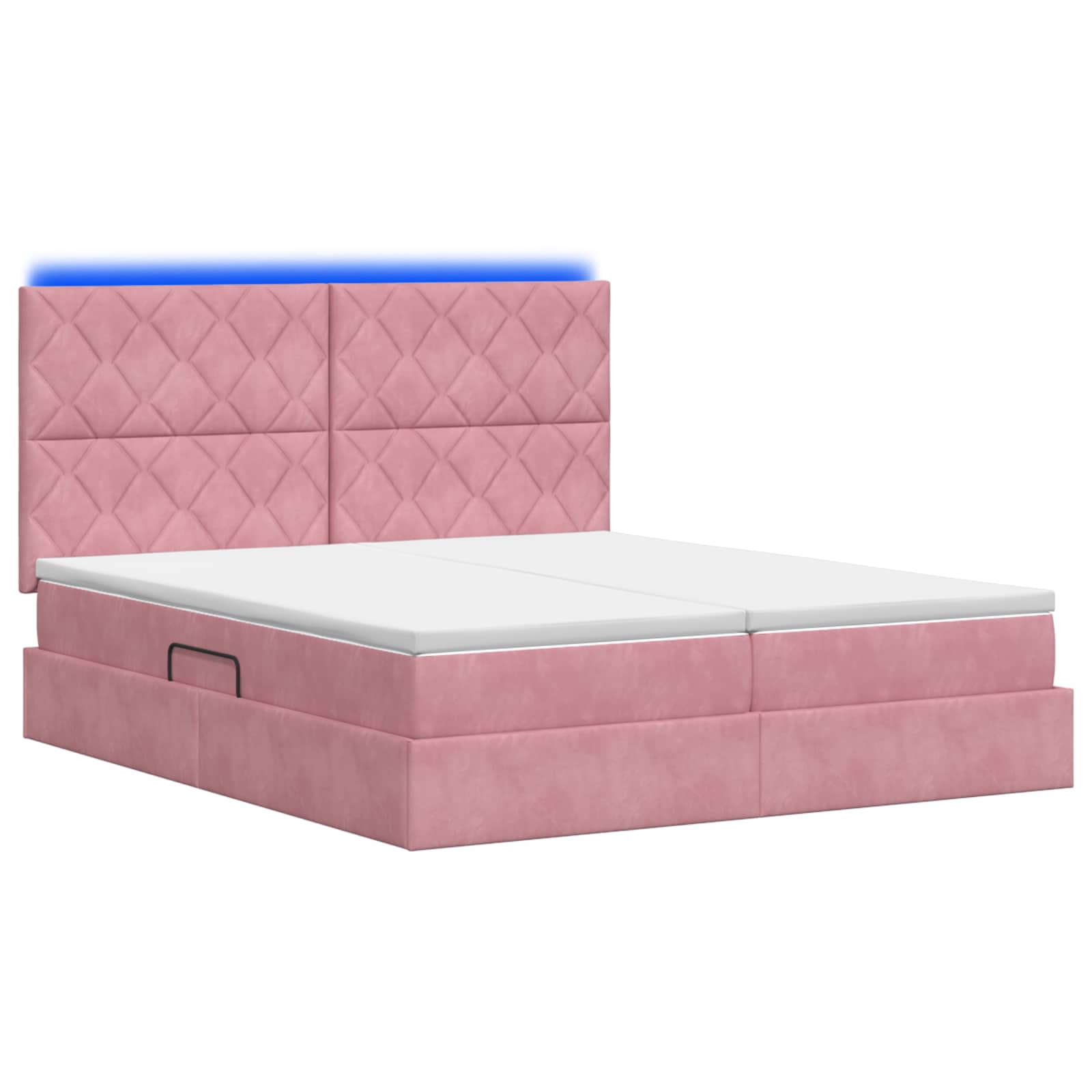 LED Opslagbed met Matras Roze 180 x 200 cm Fluweel