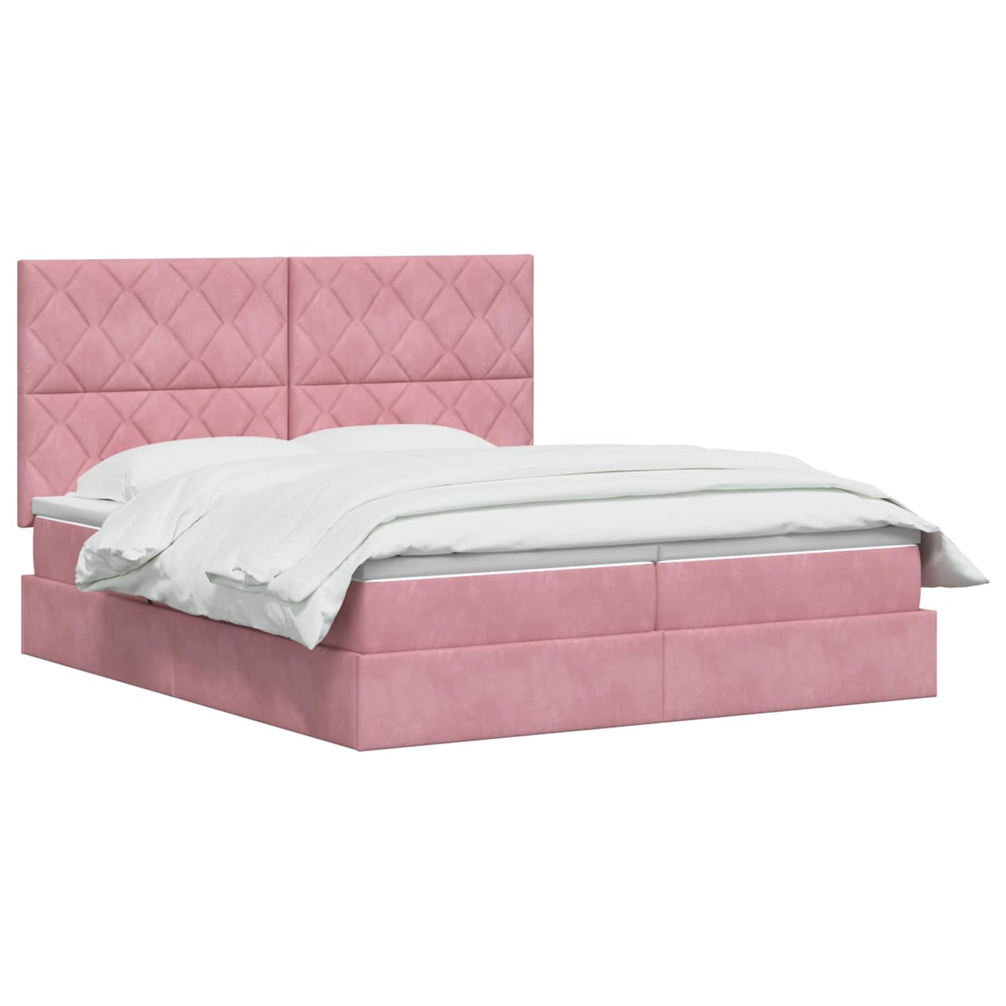 LED Opslagbed met Matras Roze 180 x 200 cm Fluweel