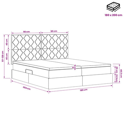LED Opslagbed met Matras Roze 180 x 200 cm Fluweel