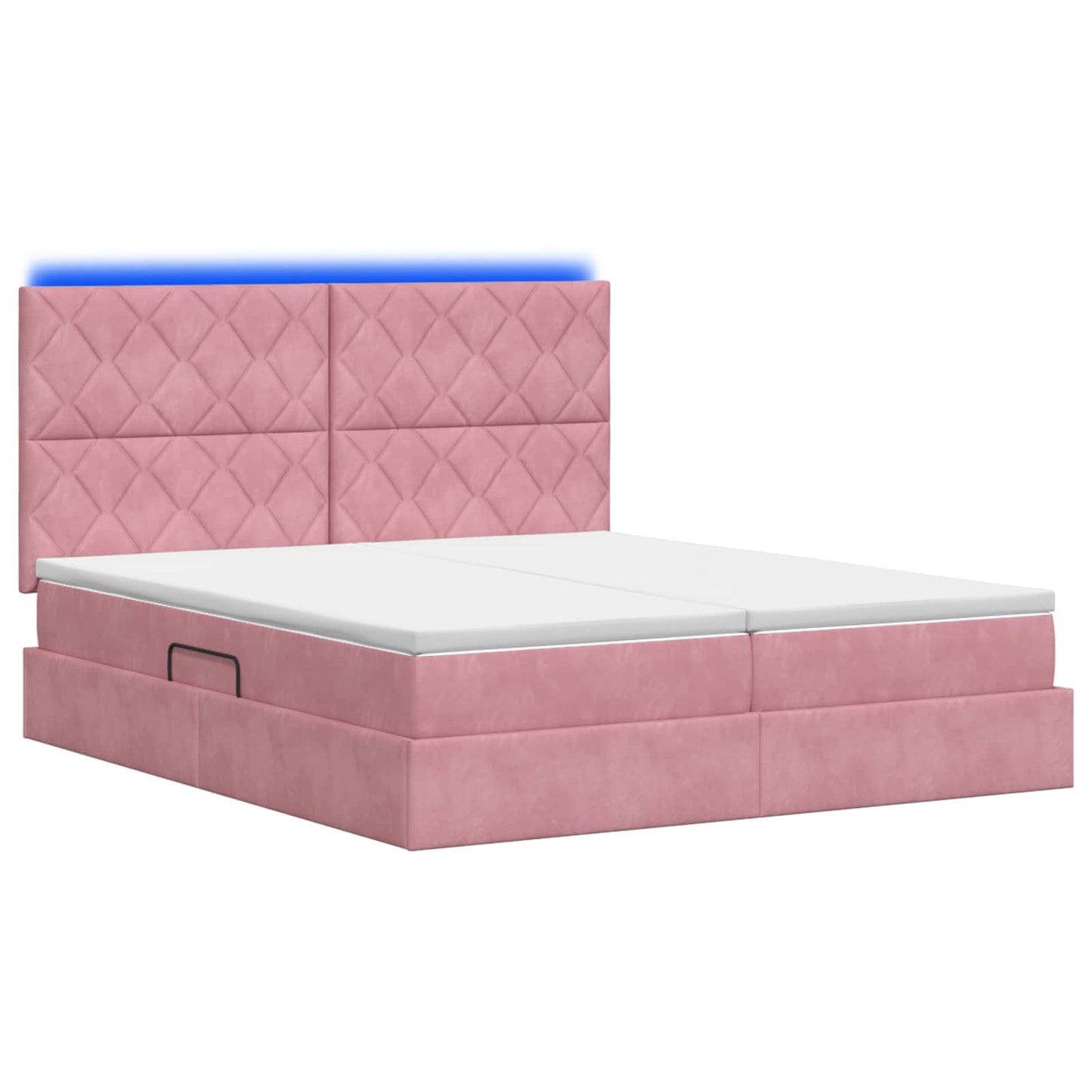 LED Opslagbed met Matras Roze 200 x 200 cm Fluweel