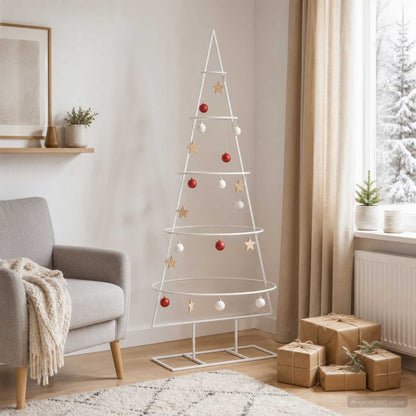 Metalen kerstboom met standaard KUOPIO 125 cm Staal Wit