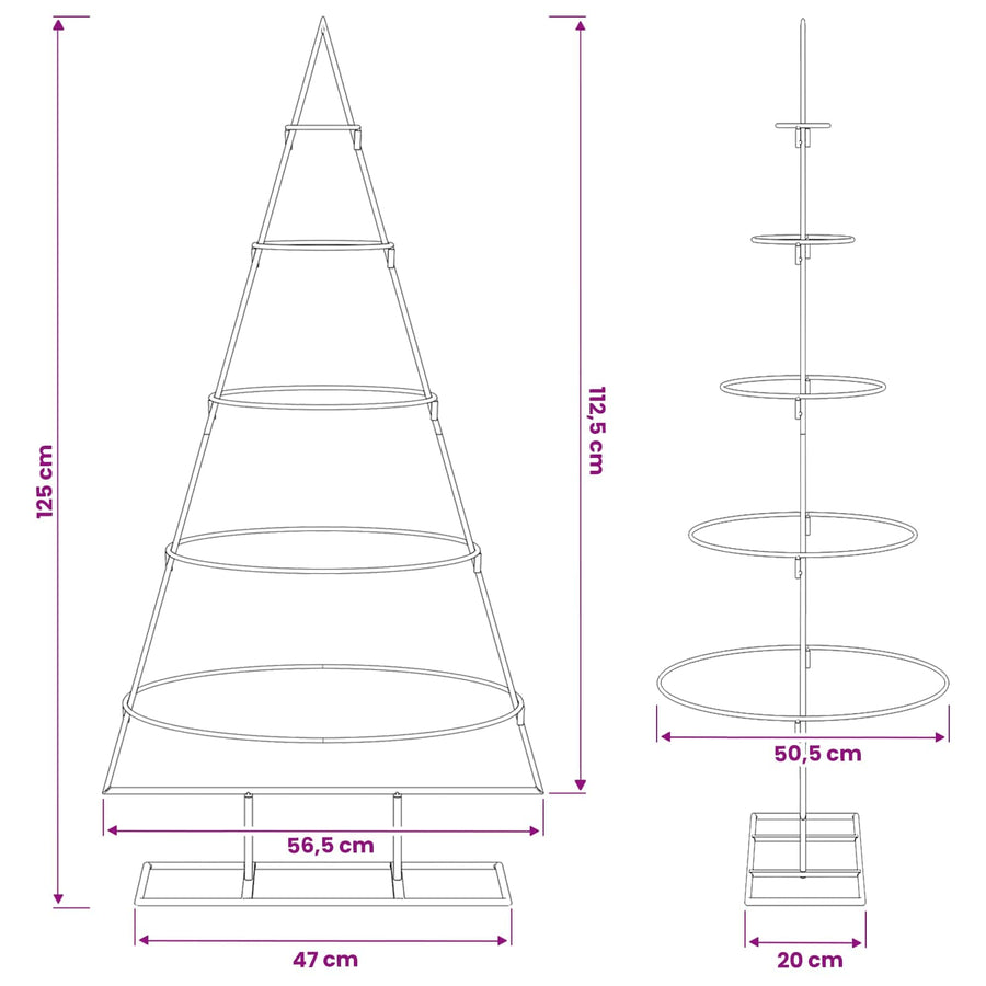 Metalen kerstboom met standaard KUOPIO 125 cm Staal Wit