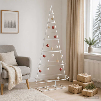 Metalen kerstboom met standaard KUOPIO 150 cm Staal Wit
