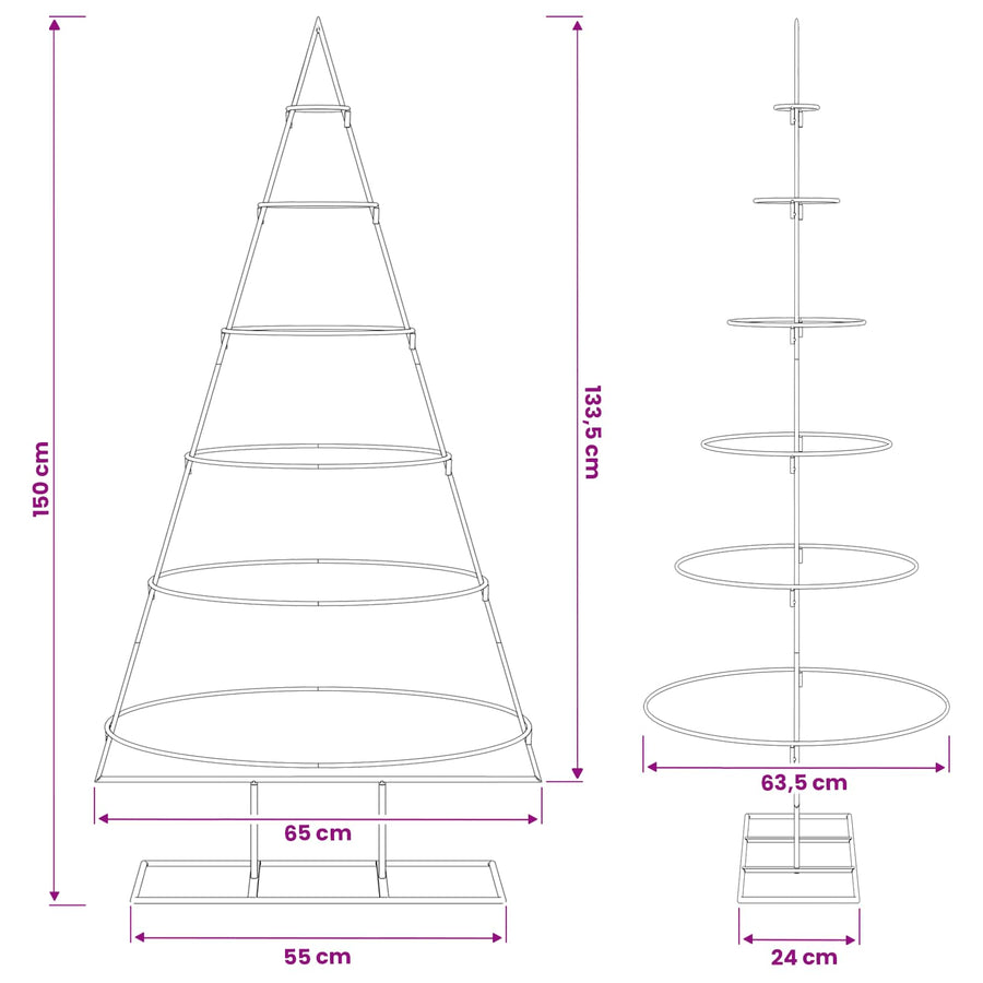 Metalen kerstboom met standaard KUOPIO 150 cm Staal Wit