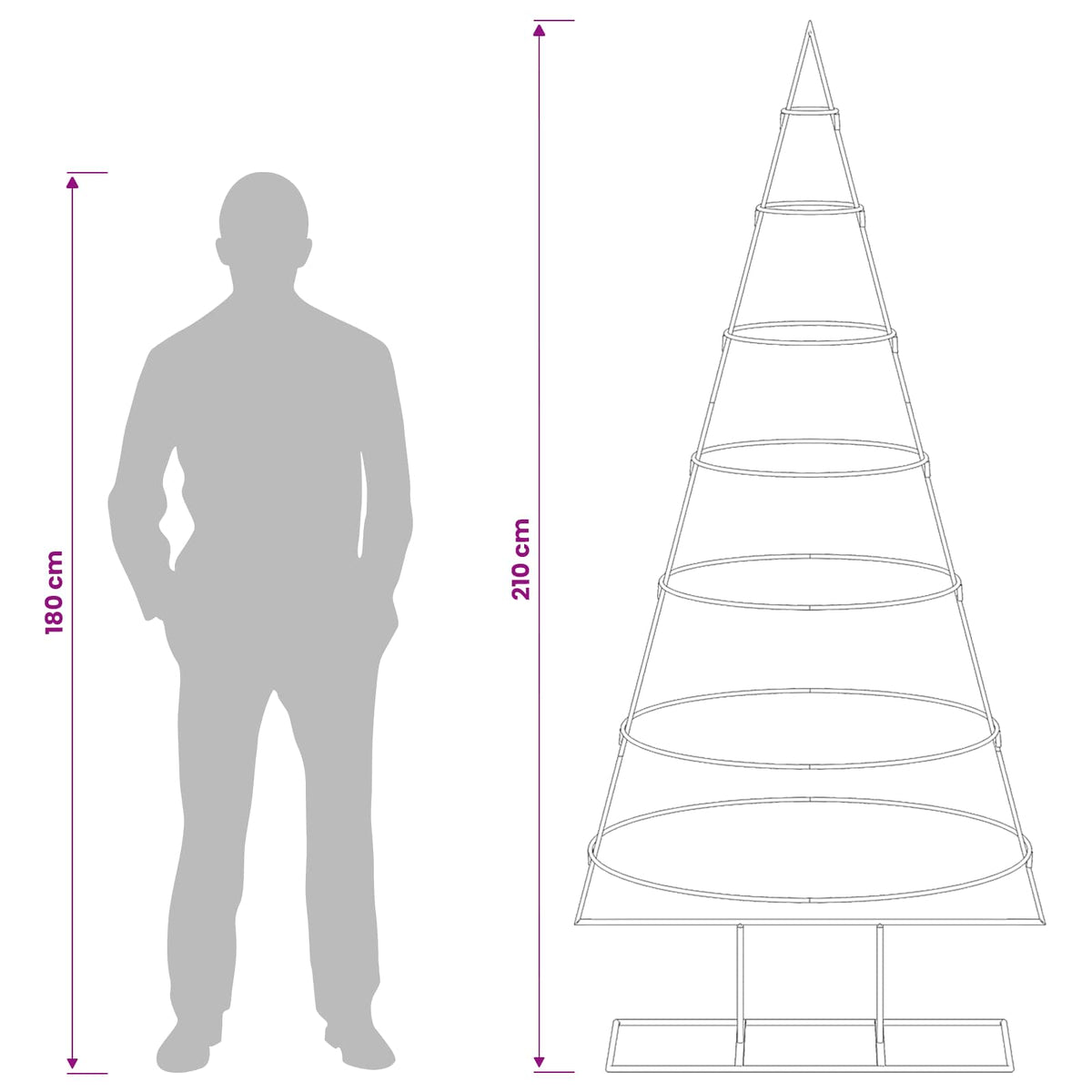 Metalen kerstboom met standaard KUOPIO 180 cm Staal Wit