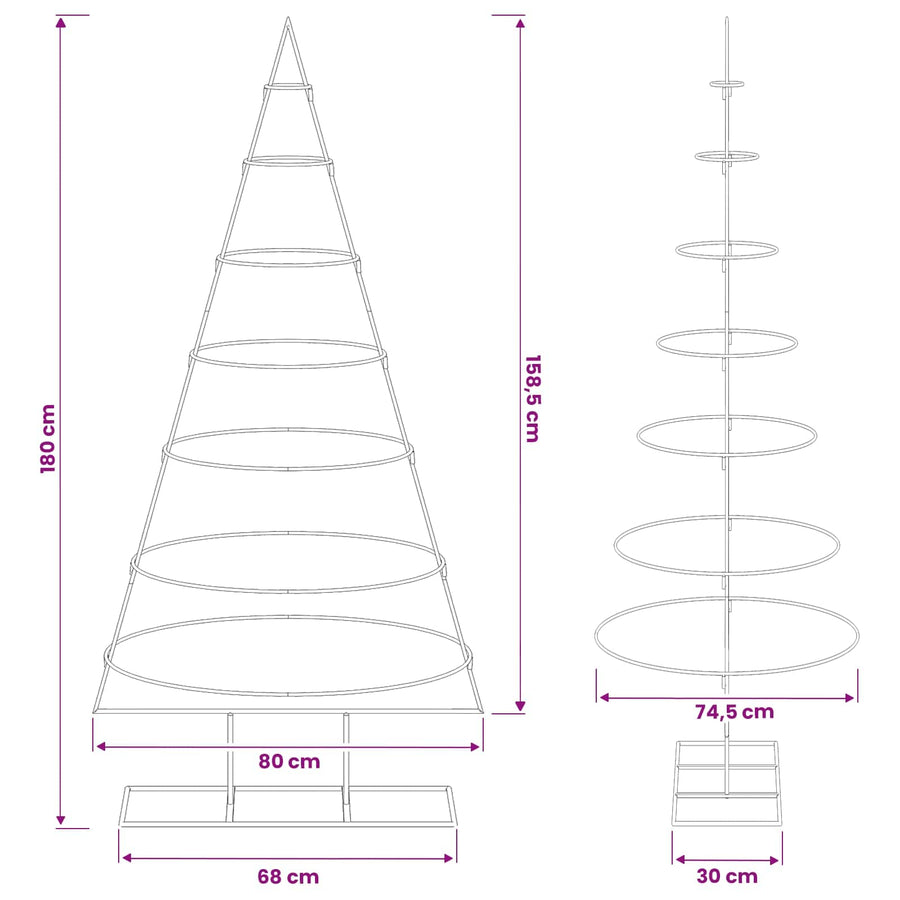 Metalen kerstboom met standaard KUOPIO 180 cm Staal Wit