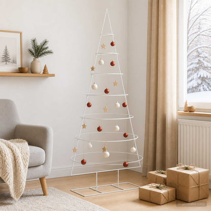 Metalen kerstboom met standaard KUOPIO 210 cm Staal Wit
