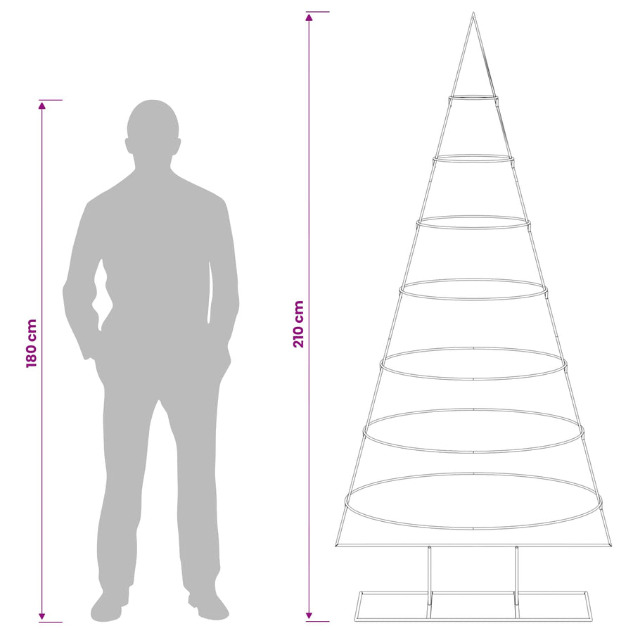 Metalen kerstboom met standaard KUOPIO 210 cm Staal Wit
