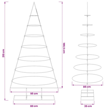 Metalen kerstboom met standaard KUOPIO 210 cm Staal Wit