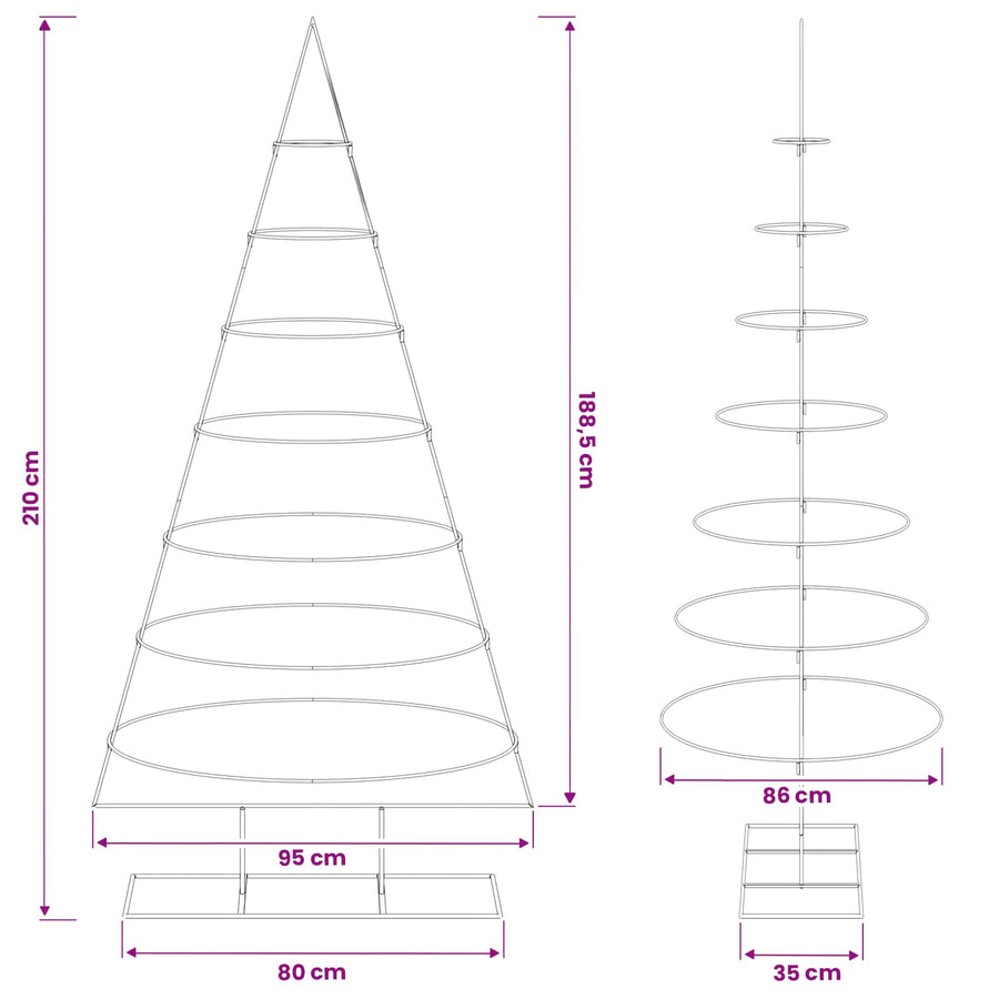 Metalen kerstboom met standaard KUOPIO 210 cm Staal Wit