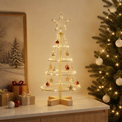 Kerst Cone Boom KUOPIO 60 cm Staal Goud