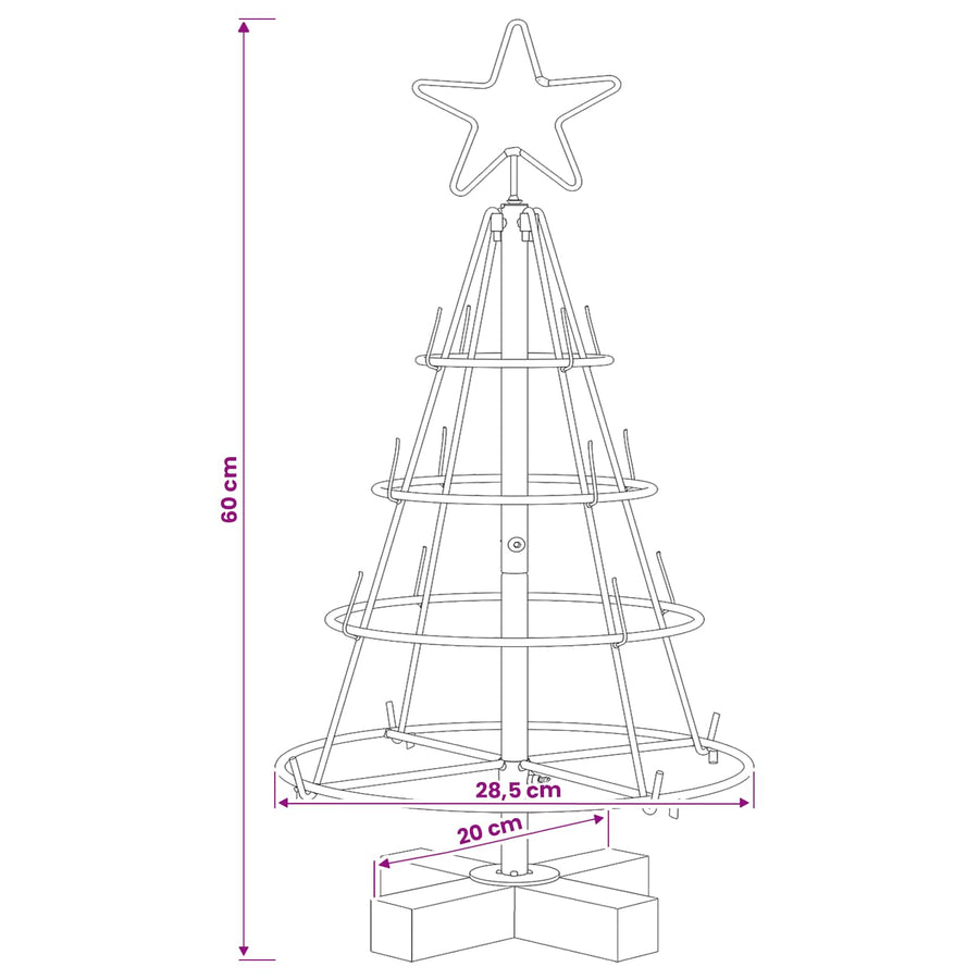 Kerst Cone Boom KUOPIO 60 cm Staal Goud