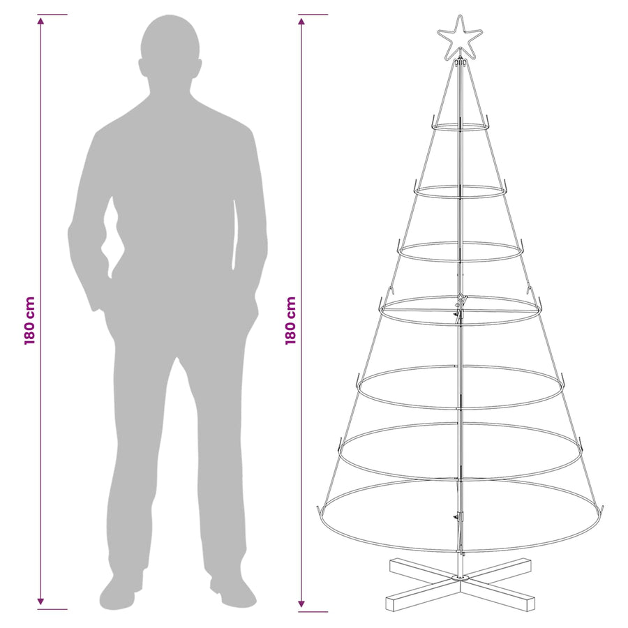 Kerst Cone Boom KUOPIO 180 cm Staal Goud