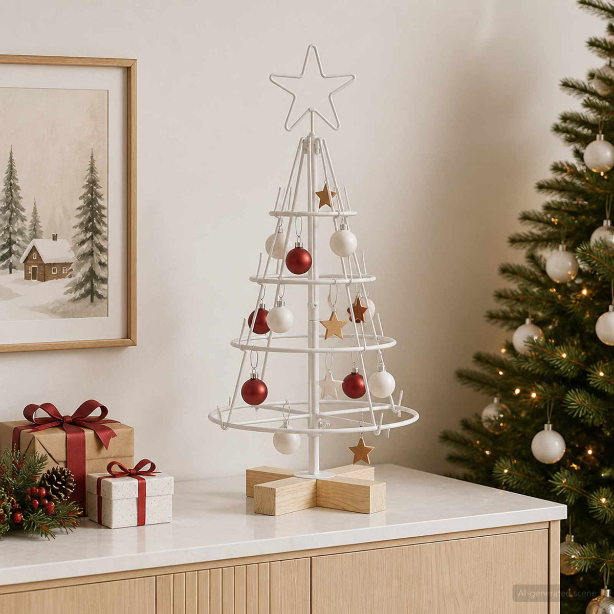 Kerst Cone Boom KUOPIO 60 cm Staal Wit