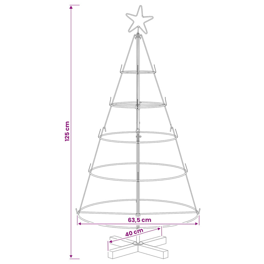 Kerst Cone Boom KUOPIO 125 cm Staal Wit