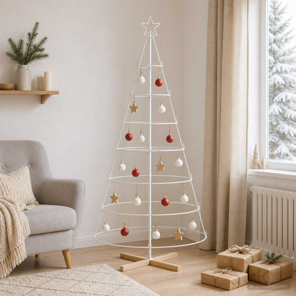Kerst Cone Boom KUOPIO 180 cm Staal Wit