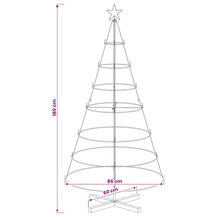 Kerst Cone Boom KUOPIO 180 cm Staal Wit