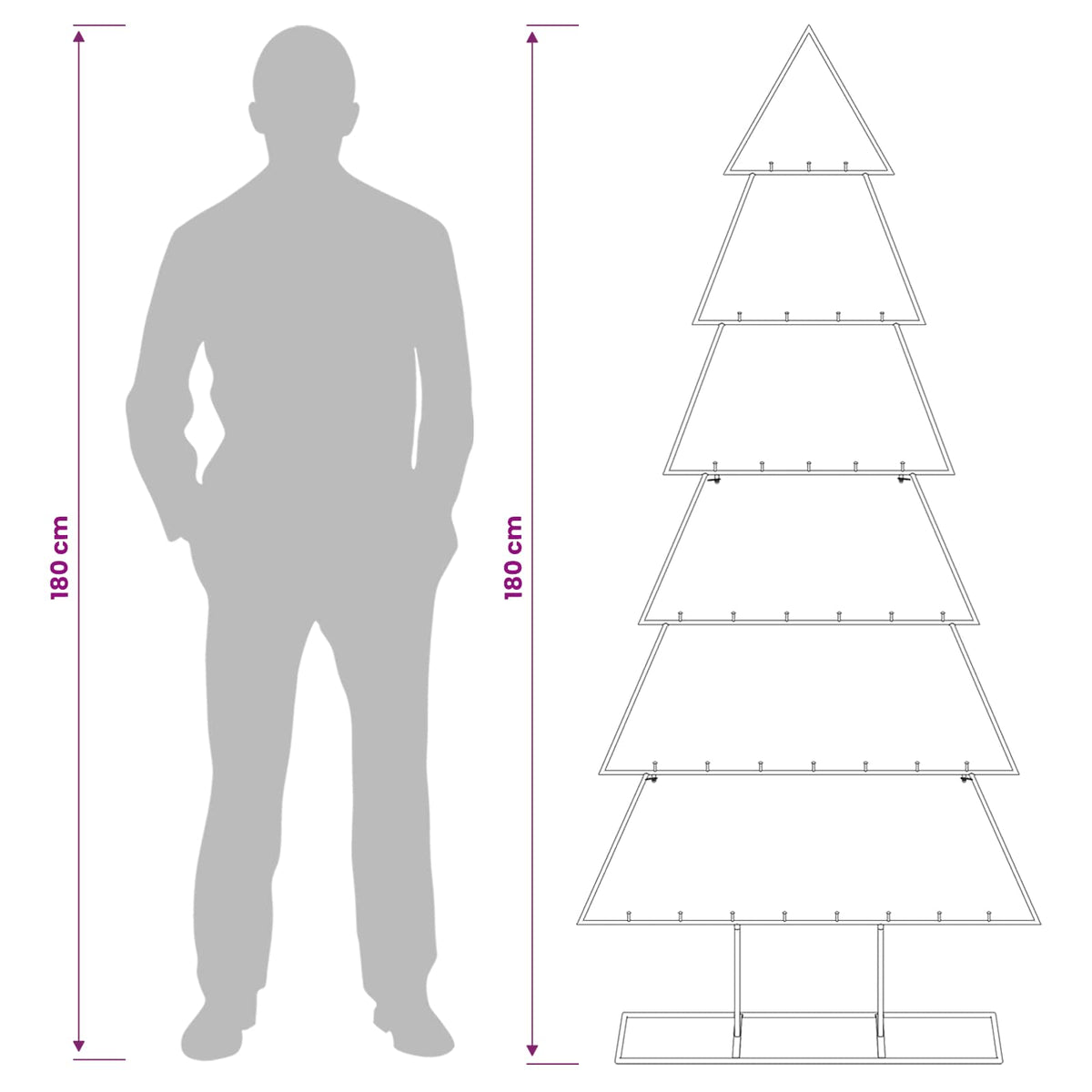 Metalen kerstboom met standaard KUOPIO 180 cm Staal Goud