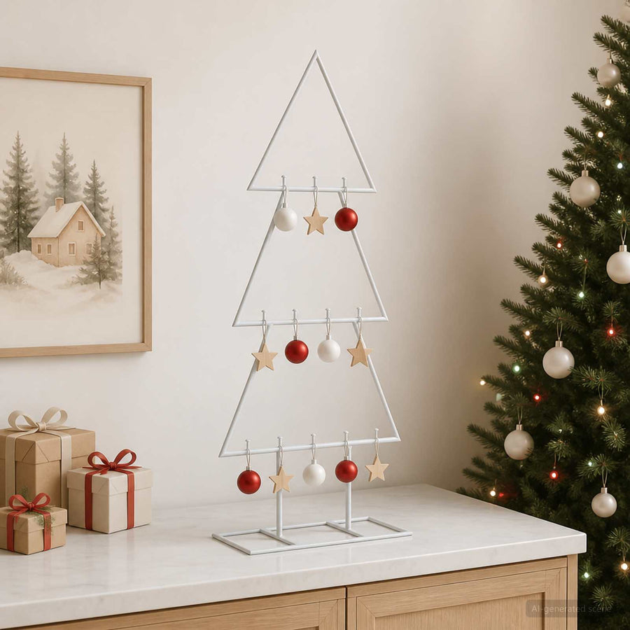 Metalen kerstboom met standaard KUOPIO 60 cm Staal Wit