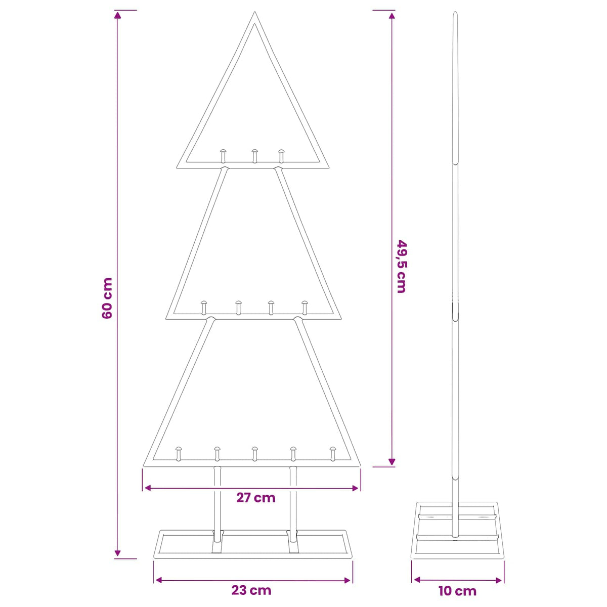 Metalen kerstboom met standaard KUOPIO 60 cm Staal Wit