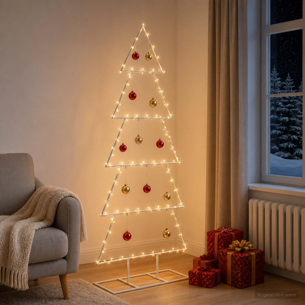 Metalen kerstboom met standaard KUOPIO 150 cm Staal Wit