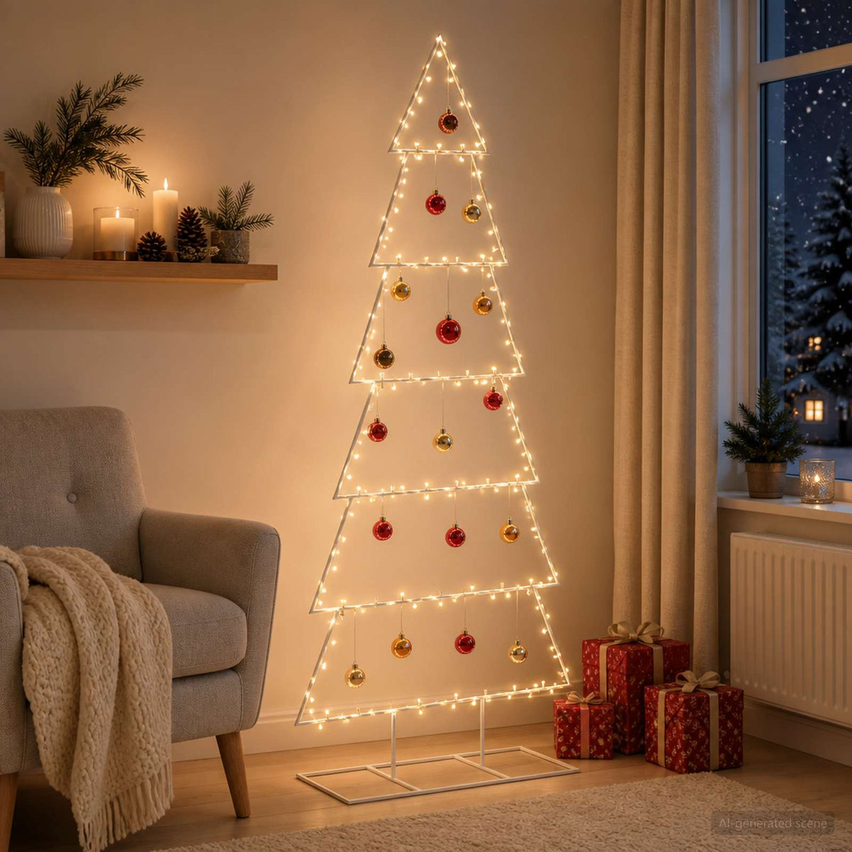 Metalen kerstboom met standaard KUOPIO 180 cm Staal Wit