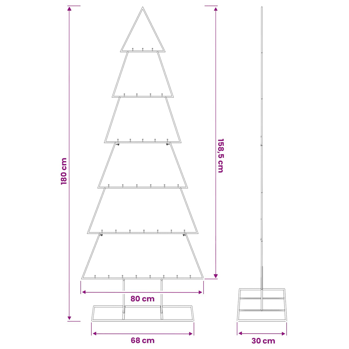 Metalen kerstboom met standaard KUOPIO 180 cm Staal Wit