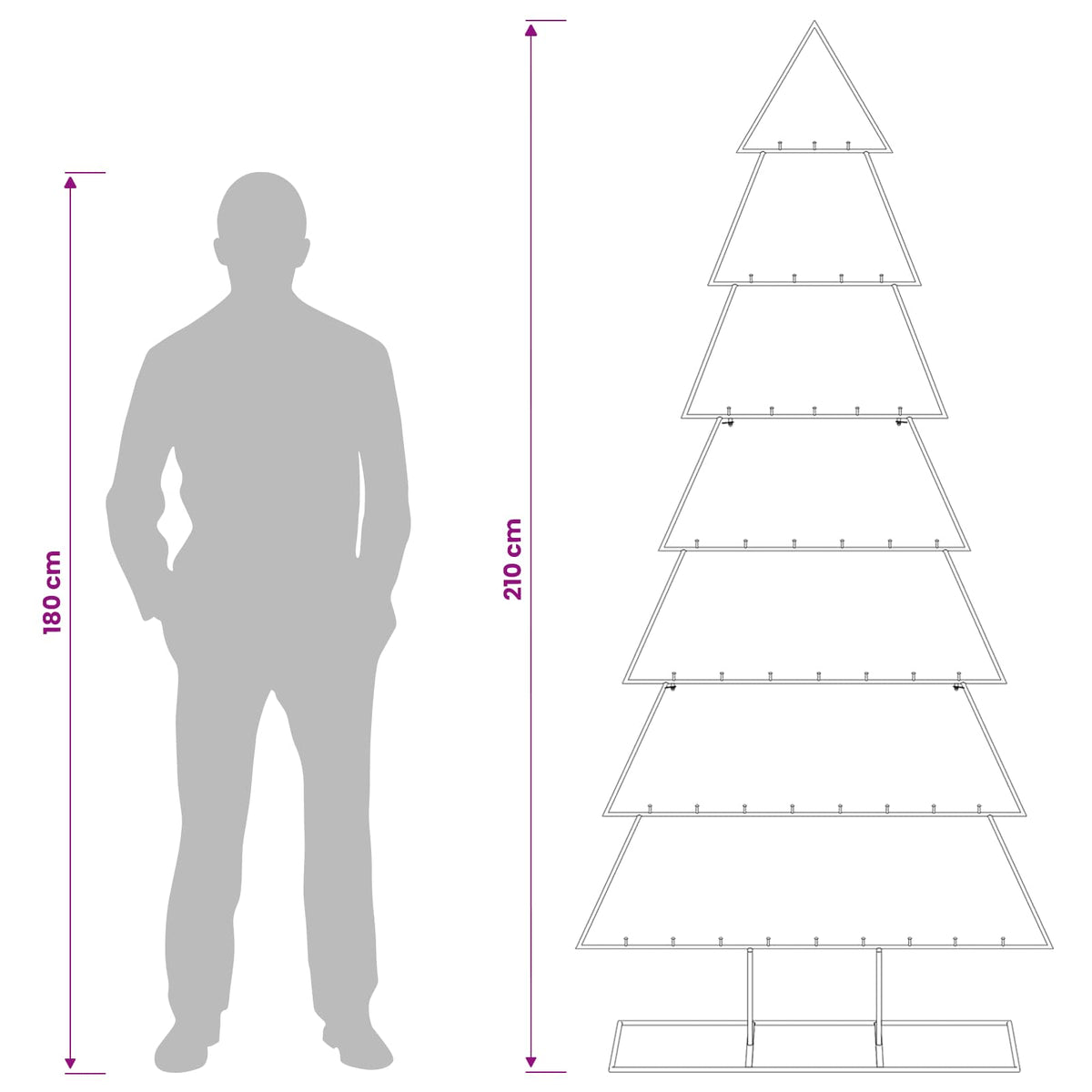 Metalen kerstboom met standaard KUOPIO 210 cm Staal Wit