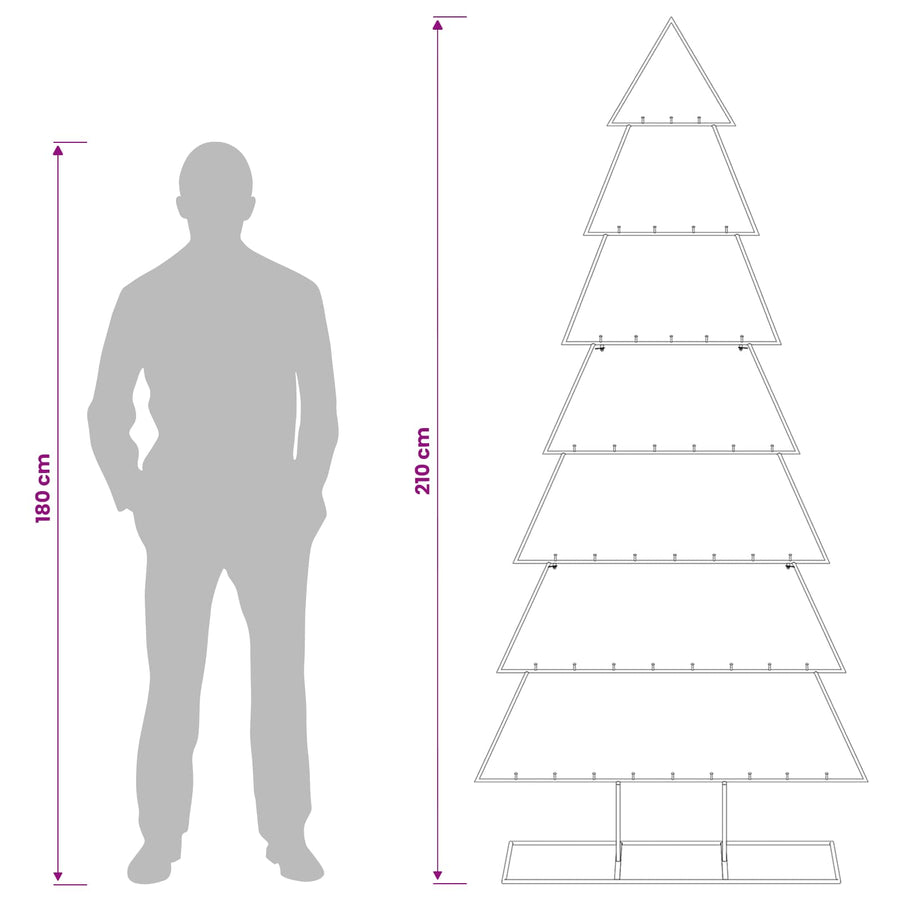 Metalen kerstboom met standaard KUOPIO 210 cm Staal Wit