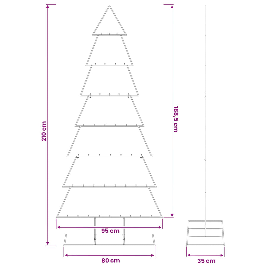 Metalen kerstboom met standaard KUOPIO 210 cm Staal Wit